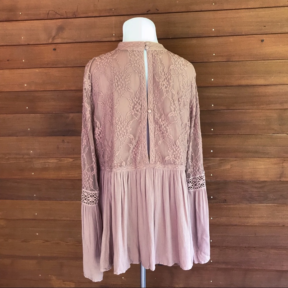American Eagle AEO dusty rose lace top, XL. - Picture 6 of 8